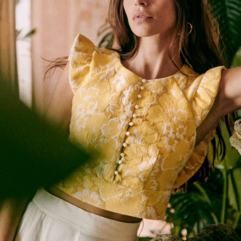 Sezane Danie Blouse Sunny Flower - Size 36